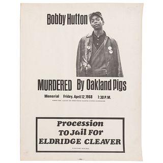 [HUTTON, Bobby (1950-1968)]. Bobby Hutton Murdered By Oakland Pigs Oakland, CA: Berkeley Graphic Arts, 1968. 