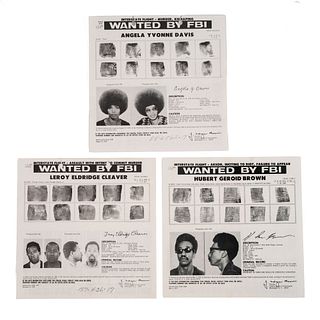 [BLACK PANTHERS] Group of 3 FBI Wanted Posters, comprising: 