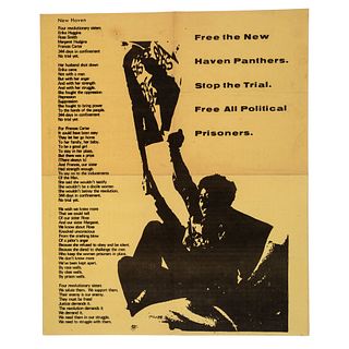 [BLACK PANTHERS] Free the New Haven Panthers. [Boston]: Labor Movement, New England Free Press, [ca 1970]. 