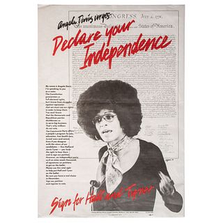 [DAVIS, Angela (b. 1944)]. Angela Davis Urges - Declare Your Independence, Sign for Hall and Tyner. Hall-Tyner Election Campaign Committee: New York, 