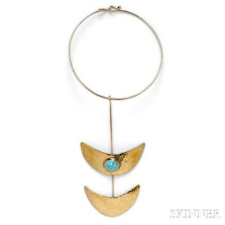 14kt Gold and Turquoise Pendant