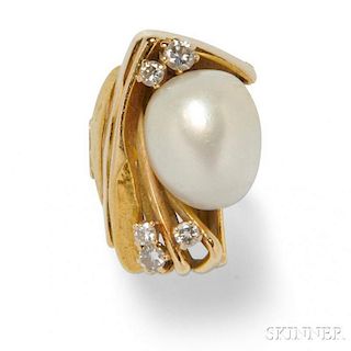 24kt and 18kt Gold, South Sea Pearl, and Diamond Ring, Janiye