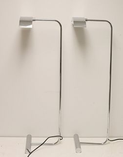 Pair Of Chrome Hartman Style Standing Lamps.