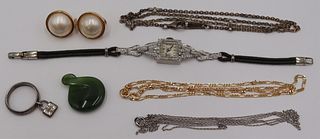 JEWELRY. Assorted Gold & Silver Jewelry Grouping.