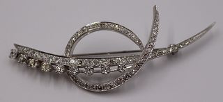 JEWELRY. 14kt Gold and Diamond Brooch.