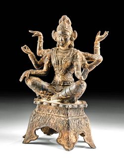 18th C. Indian Iron Seated Goddess - Vasudhara