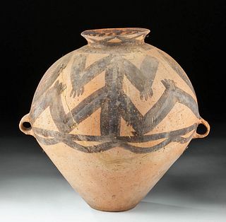 Large Chinese Neolithic Pottery Jar w/ Painted Motifs