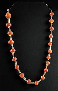 Egyptian Carnelian / Faience Bead Necklace