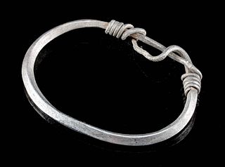 Viking Silver Child's Bracelet w/ Coiled Ends - 13 g