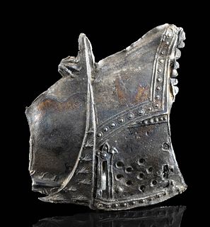 Medieval Tin / Lead Pilgrim Badge of a Helmet