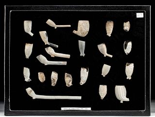 22 Late 16th C. Dutch Clay Tobacco Pipe Fragments