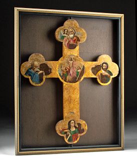 Glistening 19th C. Russian Icon Processional Cross