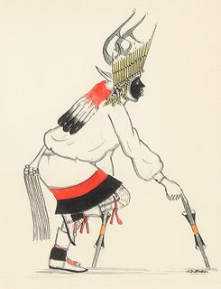 Jose Roybal [Oquwa], Untitled (Deer Dancer)