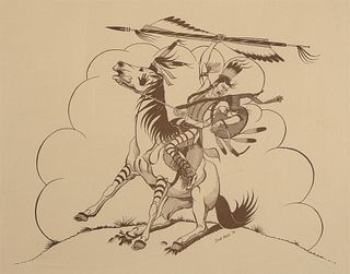 Dick West, Untitled (Cheyenne Warrior), 1976