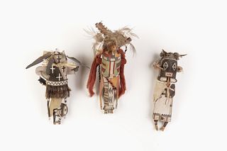 A Group of Three Hopi Kachinas, 20th Century