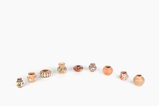 A Group of Nine Miniature Pots