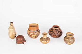 A Group of Eight Small Hopi Pots