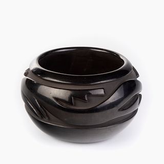 Santa Clara, Teresita Naranjo, Carved Blackware Bowl