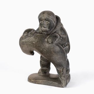 Two Inuit Soapstone Carvings, Mid 20th Century