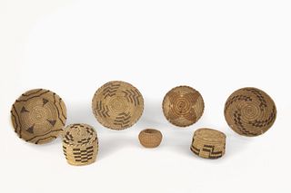 A Group of Seven Tohono O'odham [Papago] Baskets, ca. 1940-1950