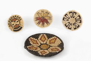 A Group of Four Hopi Coil Baskets, ca. 1960