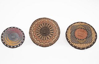 A Group of Three Hopi Wicker Plaques, ca. 1920-1940