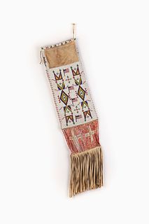 A Sioux Pictorial Beaded Pipe Bag, ca. 1895