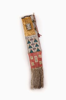 A Lakota Pictorial Beaded Pipe Bag, ca. 1880-1890