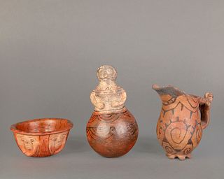 A Group of Three Maricopa, Yuma, and Mojave Pottery Vessels, ca. 1900-1940