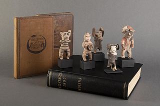 A Rare Group of Hopi Clay Figures and Three Early Publications, ca. 1880-1894