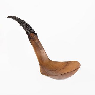 A Pacific Northwest Carved Horn Ladle, ca. 1880