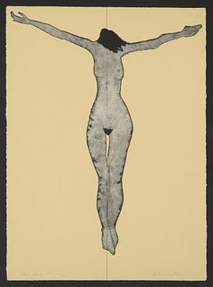 Fritz Scholder, Nude Crucified Woman, 1970