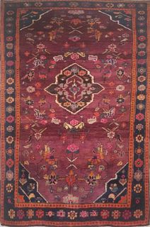 Vintage Mahal Hand Knotted Wool Oriental Carpet