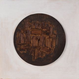 Bernard Langlais, Am. 1923-1977, "Sweet Pea", Oil and wood on board, unframed