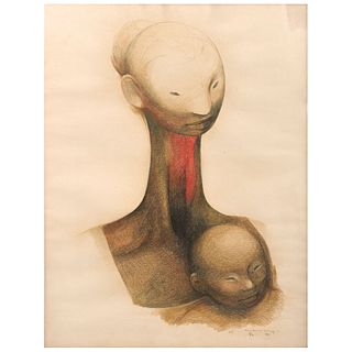 GUILLERMO MEZA, Untitled, Signed, monogram and dated 1961, Colored pencils on paper, 25.9 x 19.6" (66 x 50 cm)