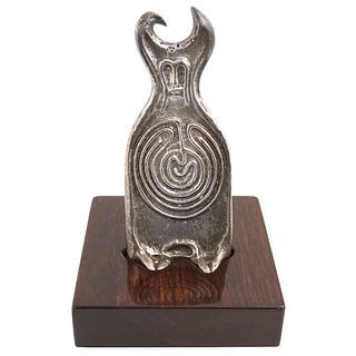 LEONORA CARRINGTON, Minotauro, Signed and dated 2000, Silver sculpture TANE 45/120 base and case, different sizes, Document