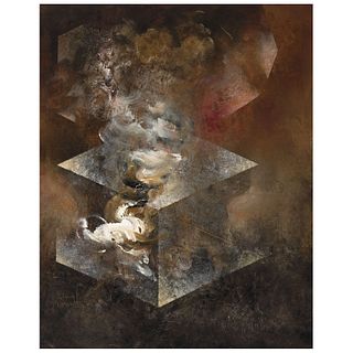 GUSTAVO ARIAS MURUETA, Untitled, Signed and dated 81, Oil on cardboard, 27.7 x 22" (70.5 x 56 cm)