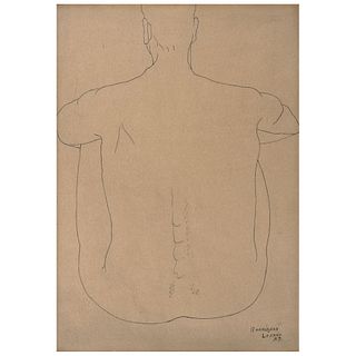 MANUEL RODRÍGUEZ LOZANO, Untitled, Signed and dated 33, Ink on paper, 12 x 8.2" (30.5 x 21 cm)
