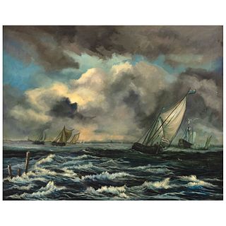 GABRIEL GARCÍA MAROTO, Marina, Signed, Oil on canvas, 31.4 x 39.3" (80 x 100 cm)
