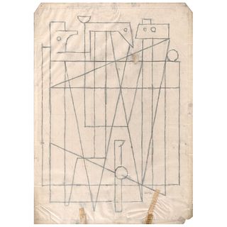 CARLOS MÉRIDA, Sketch, Signed, Graphite pencil on tracing paper, 31.8 x 23.2" (81 x 59 cm), Document