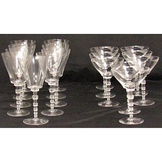 Lalique Signed Wine Goblets and Champagne