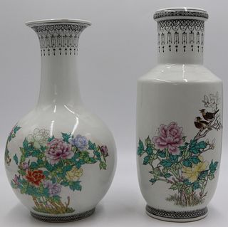 (2) Chinese Republic Floral Decorated Vases.