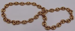 JEWELRY. Italian 14kt Gold Mariner's Link Chain