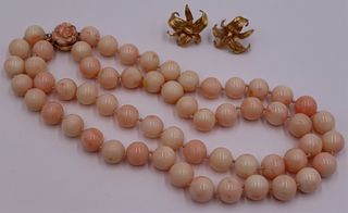 JEWELRY. 14kt Gold and Angel Skin Coral Jewelry.