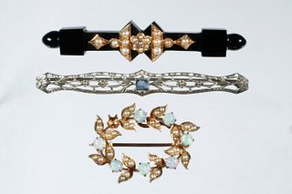 (3) BROOCHES