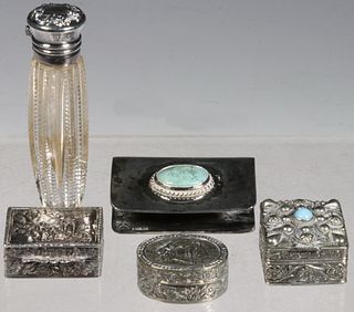 (5) SMALL SILVER & SILVER-PLATED OBJECTS
