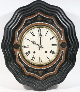 MOTHER-OF-PEARL INLAID FRENCH WALL CLOCK