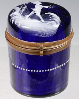 MARY GREGORY COBALT GLASS BOX