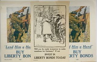 (15) LOOSE WWI SMALL-SIZED BOND POSTERS BY RAEMAKERS AND SARKA