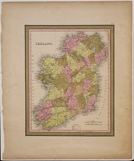 UNFRAMED 19TH C. MAP OF IRELAND